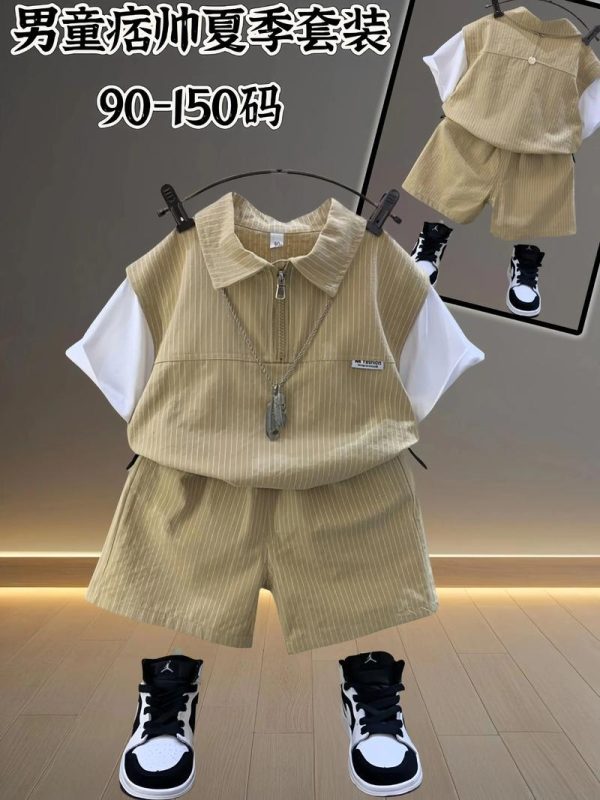 男童夏装短袖套装25新款洋气小孩儿童服装宝宝夏季网红衣服潮童